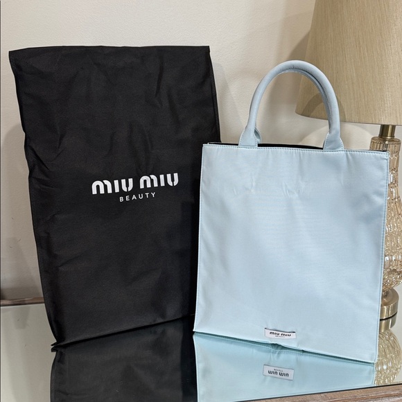 Miu Miu Handbags - NEW Authentic Miu Miu Luxury Brand Beauty Tote Blue & Black, Large Size